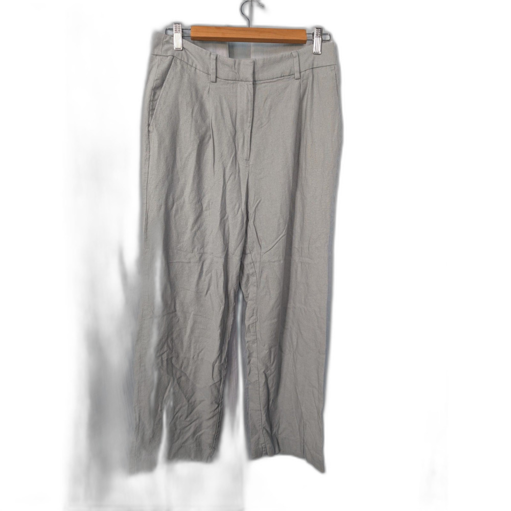 Old Navy Taylor Extra High-Waisted Linen-Blend Wide-Leg Trouser Pants - Gray